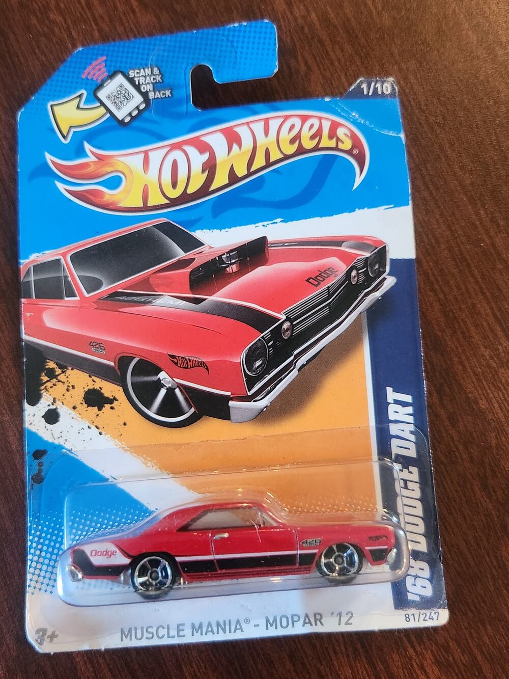 Hot Wheels 68 Dodge Dart Muscle Mania Mopar 2012 81/247 Red Sealed